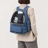 Sac de transport chat transparent - bleu