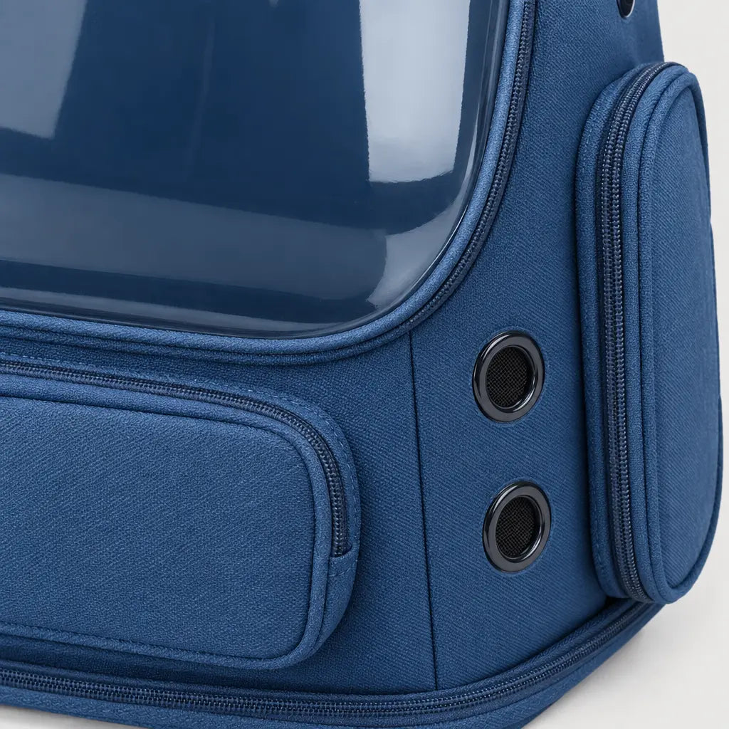 Sac de transport chat transparent - bleu