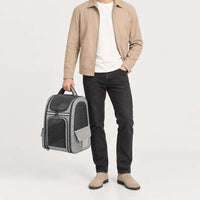 Sac de transport chat en filet - gris