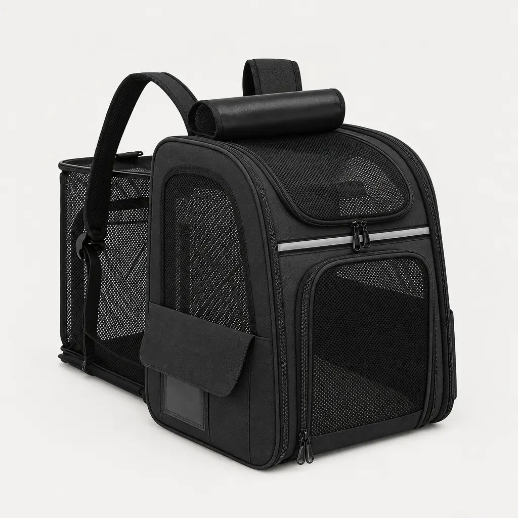 Sac de transport chat en filet - noir