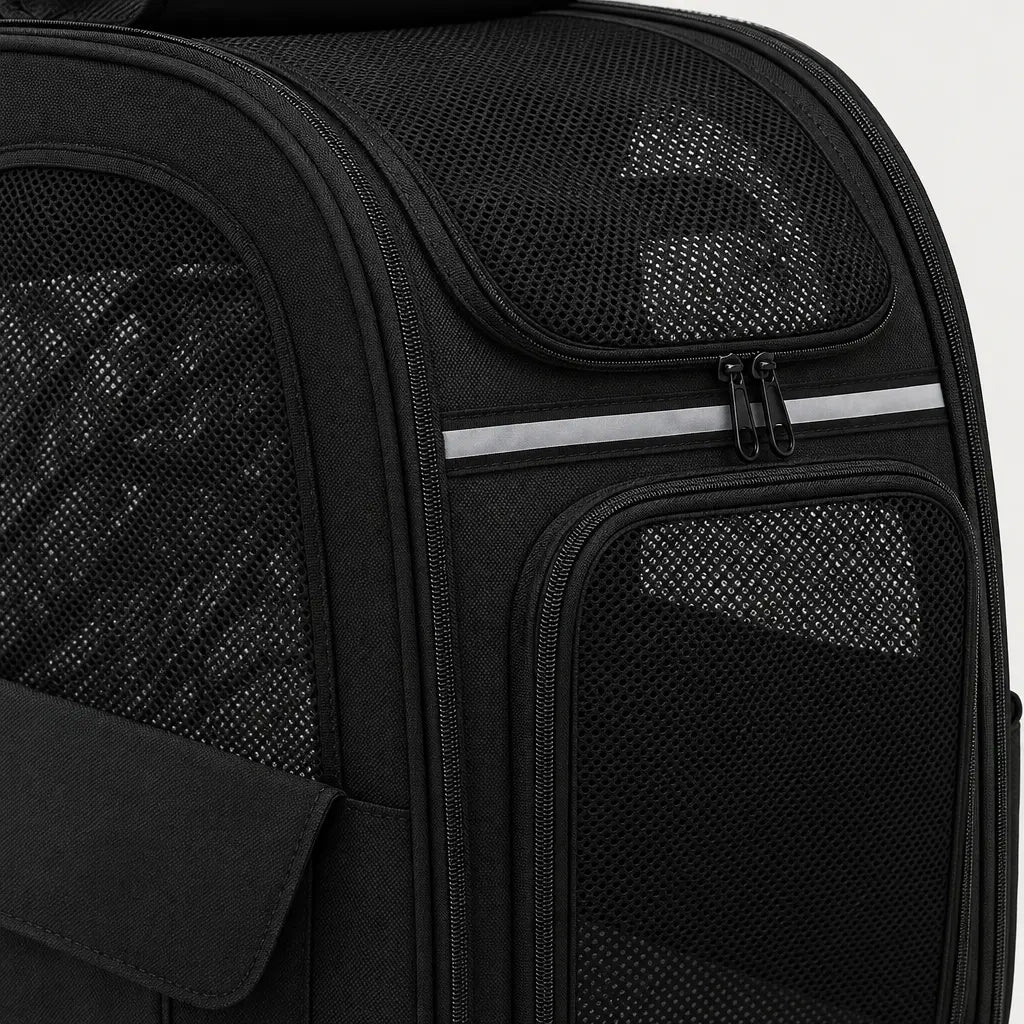 Sac de transport chat en filet - noir