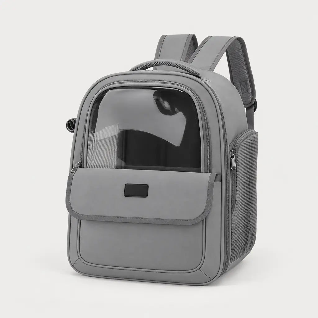 Sac de transport chat pliable - gris