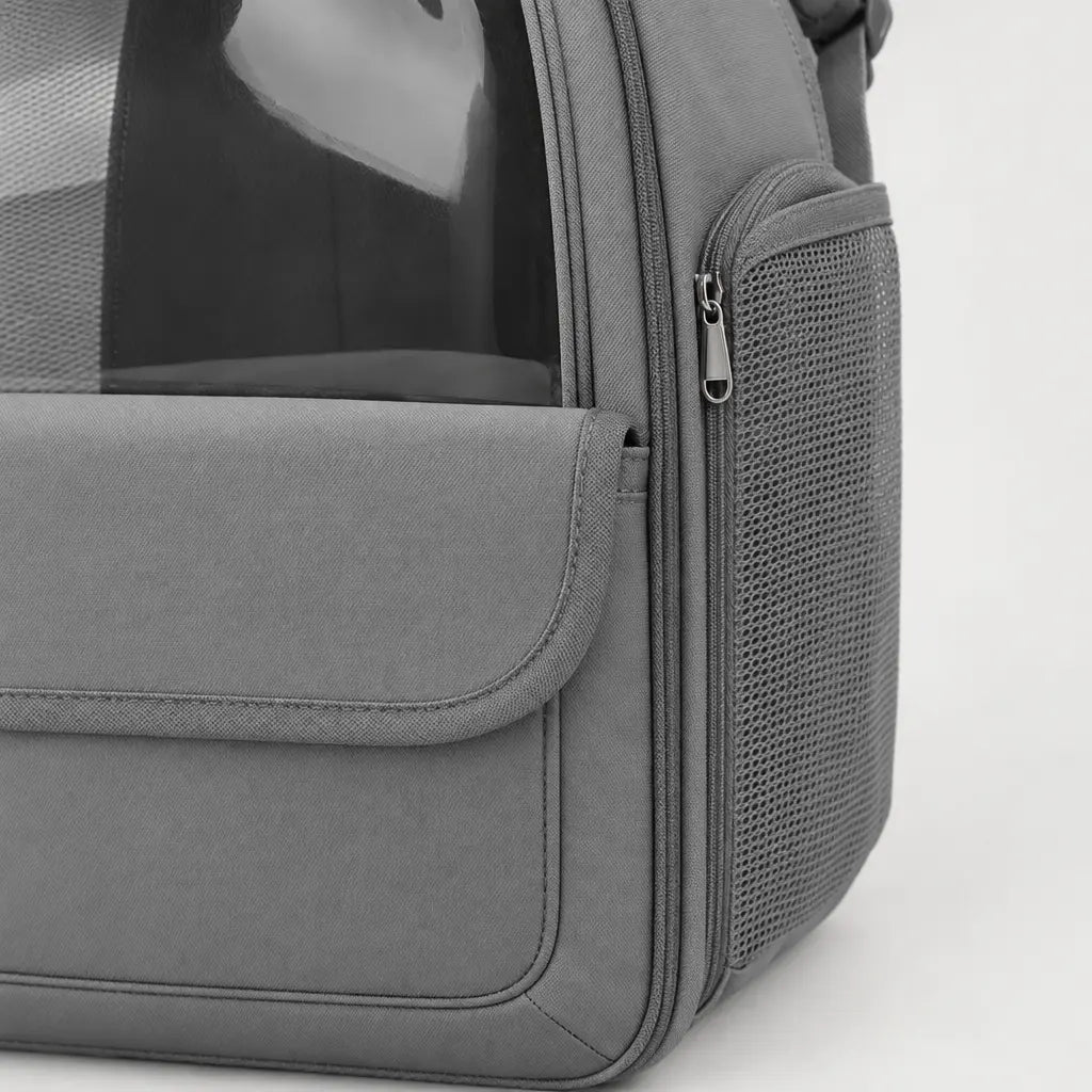 Sac de transport chat pliable - gris