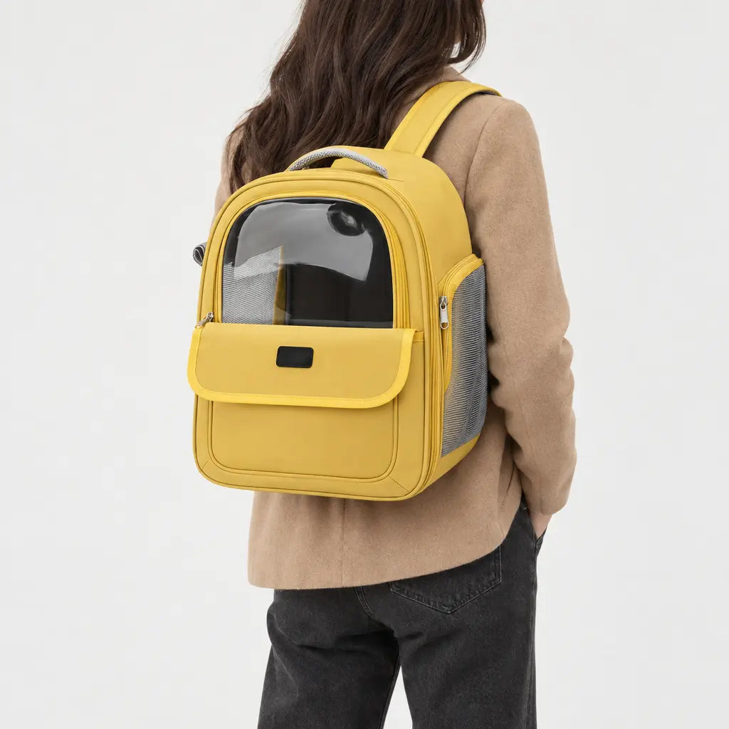 Sac de transport chat pliable - jaune