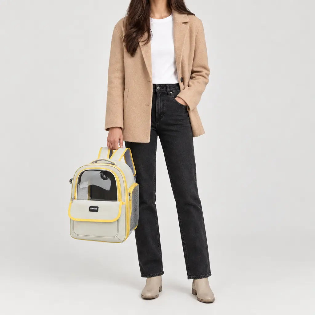 Sac de transport chat pliable - jaune