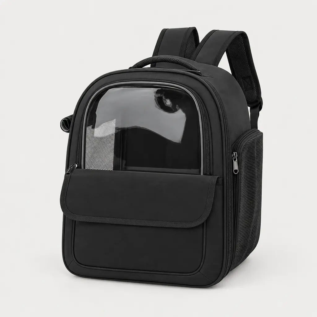 Sac de transport chat pliable - noir