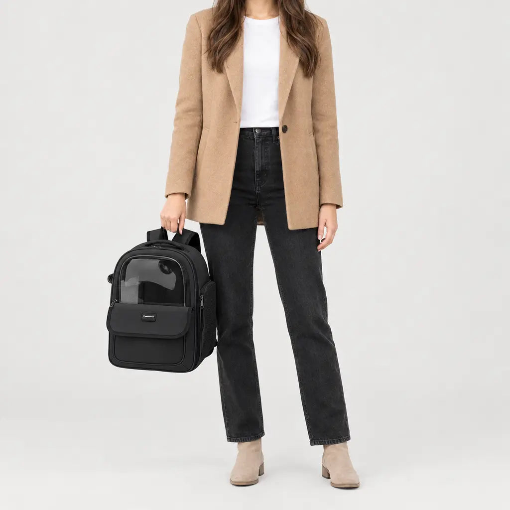 Sac de transport chat pliable - noir
