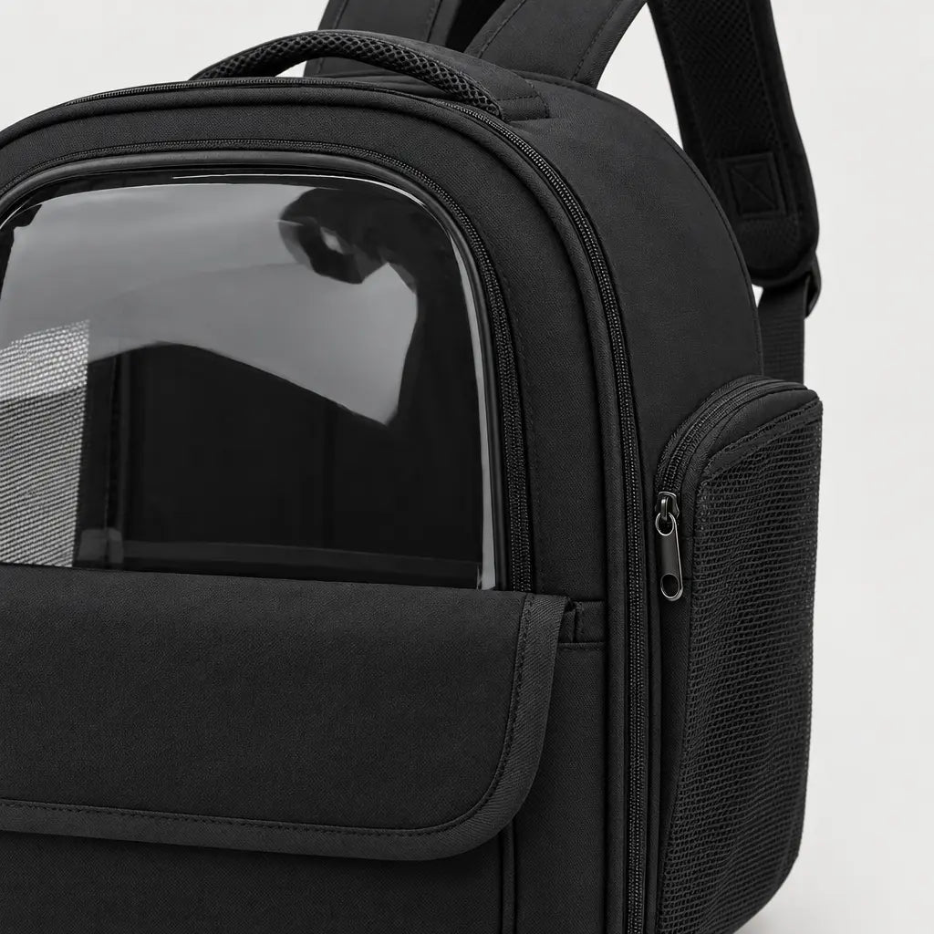Sac de transport chat pliable - noir