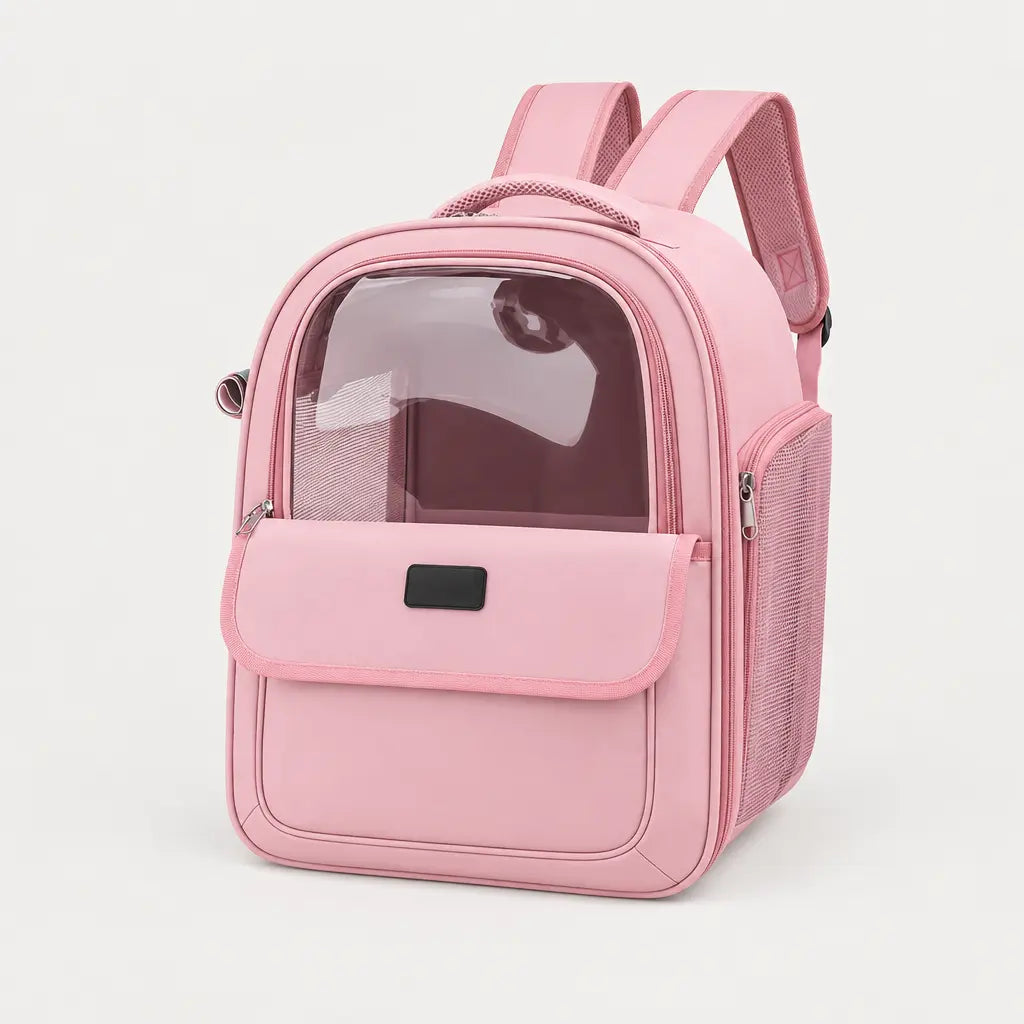 Sac de transport chat pliable - rose