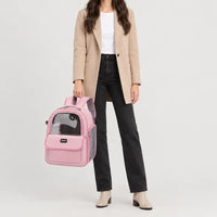 Sac de transport chat pliable - rose