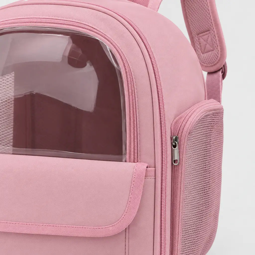 Sac de transport chat pliable - rose