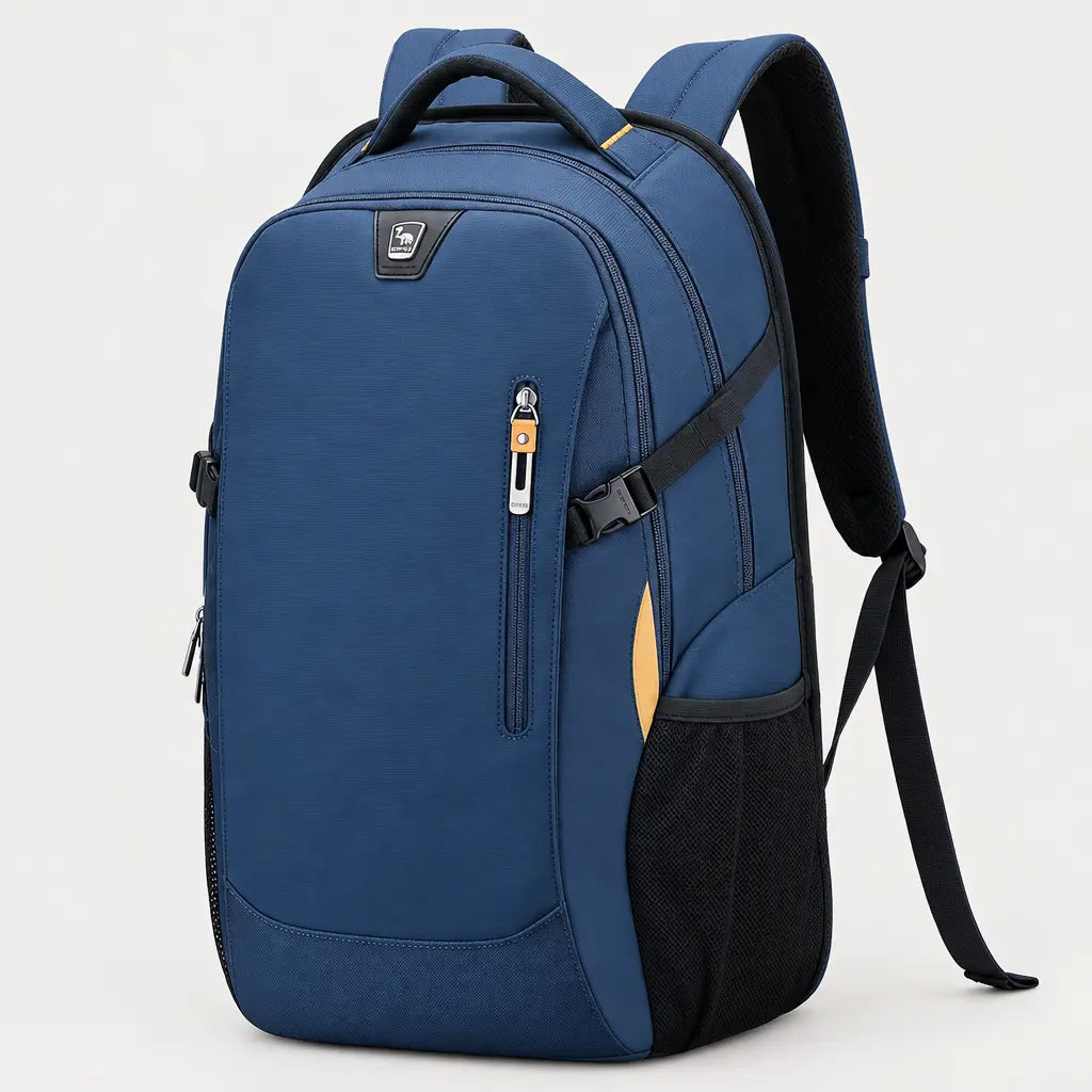 Sac ordinateur homme en nylon - bleu