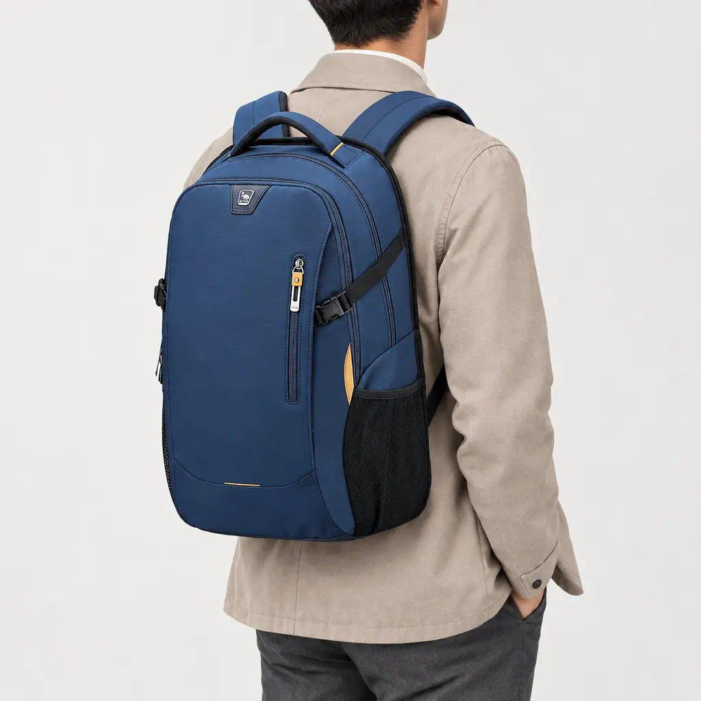 Sac ordinateur homme en nylon - bleu