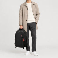 Sac ordinateur homme en nylon - noir