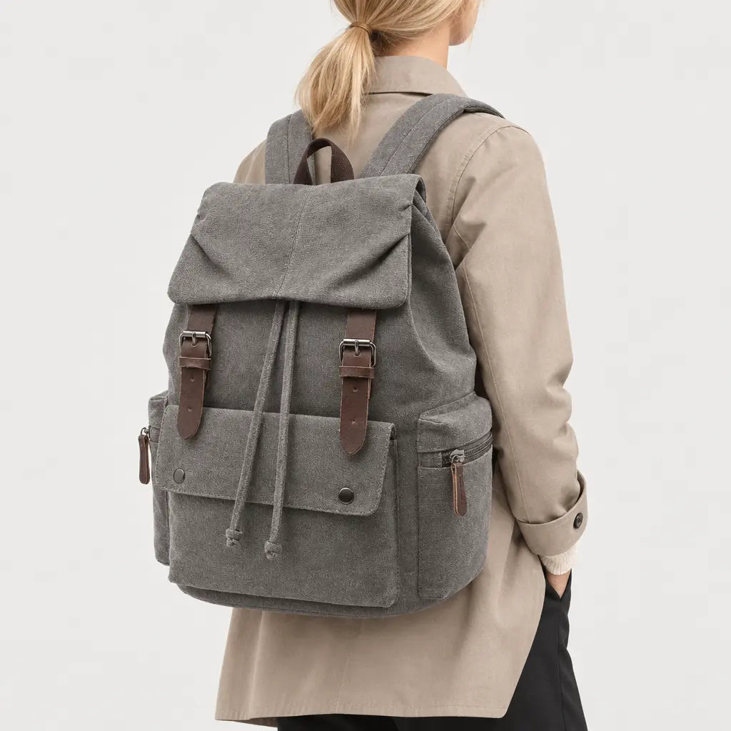 Sac à dos femme pour ordinateur - gris