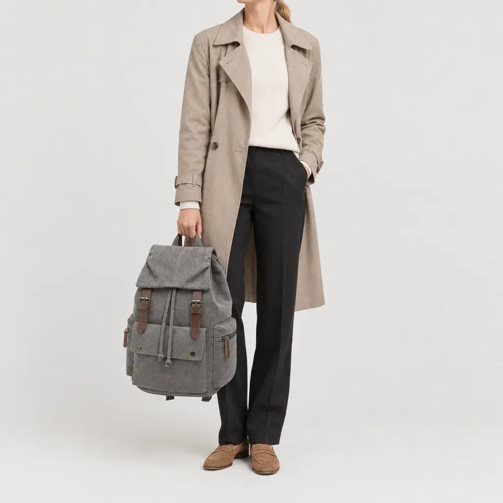 Sac à dos femme pour ordinateur - gris
