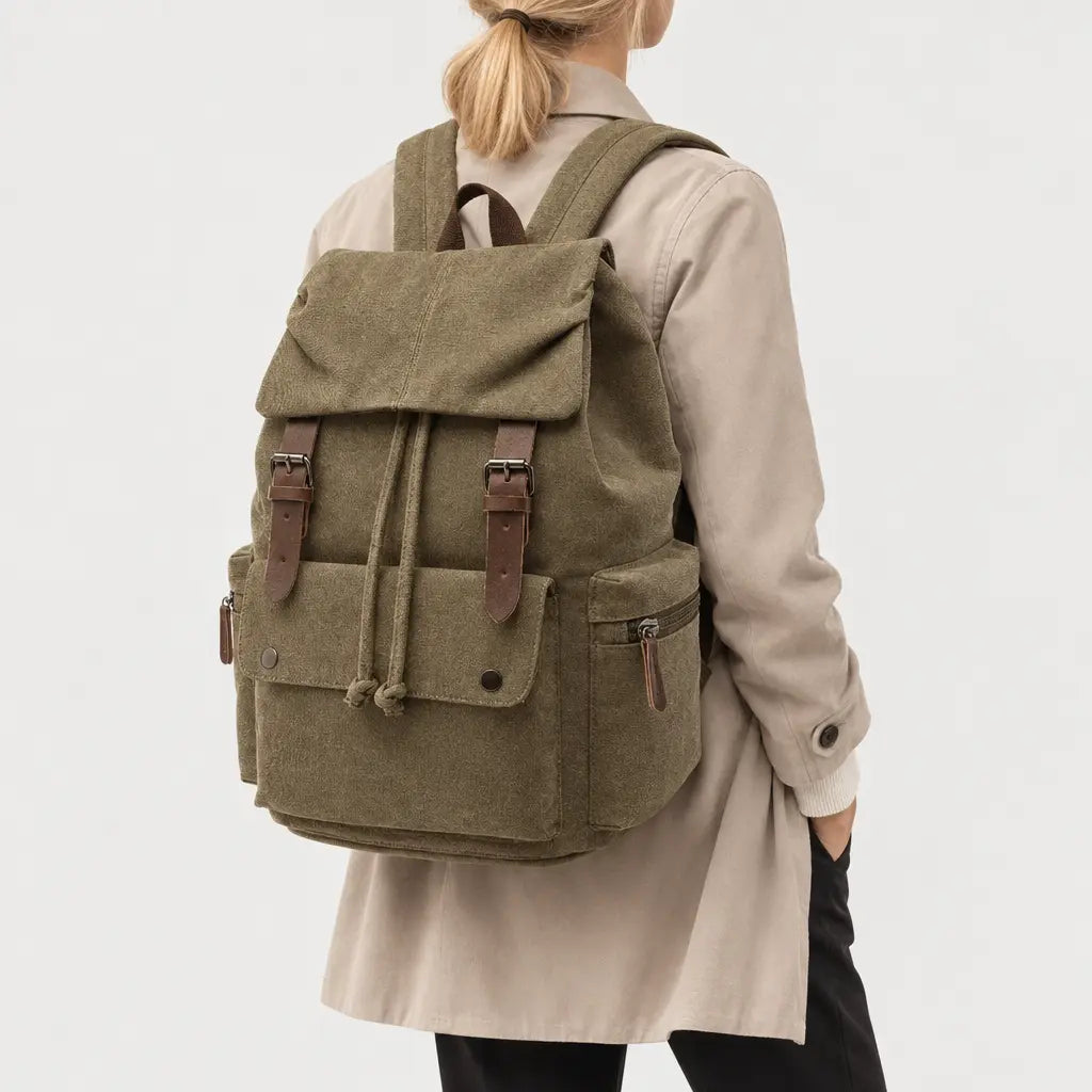 Sac à dos femme pour ordinateur - kaki