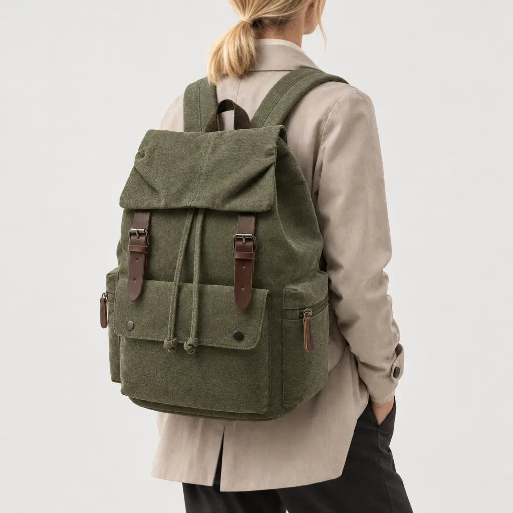 Sac à dos femme pour ordinateur - vert-armee