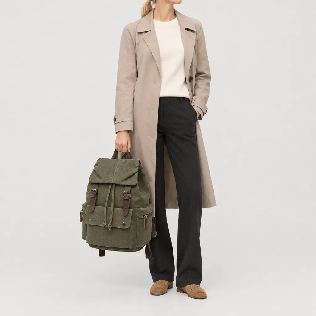 Sac à dos femme pour ordinateur - vert-armee