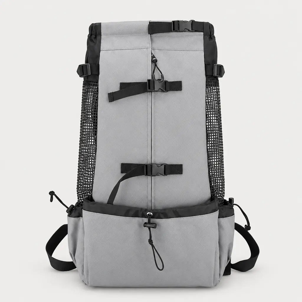 Sac de transport chien respirant - gris-clair