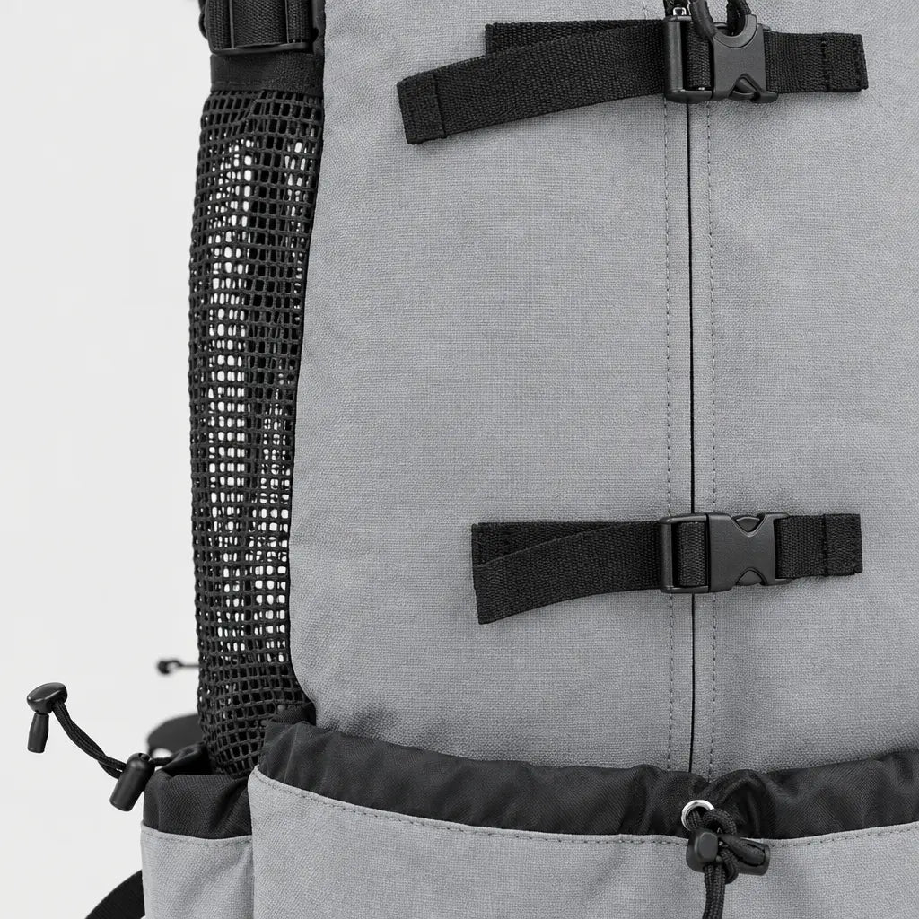 Sac de transport chien respirant - gris-clair