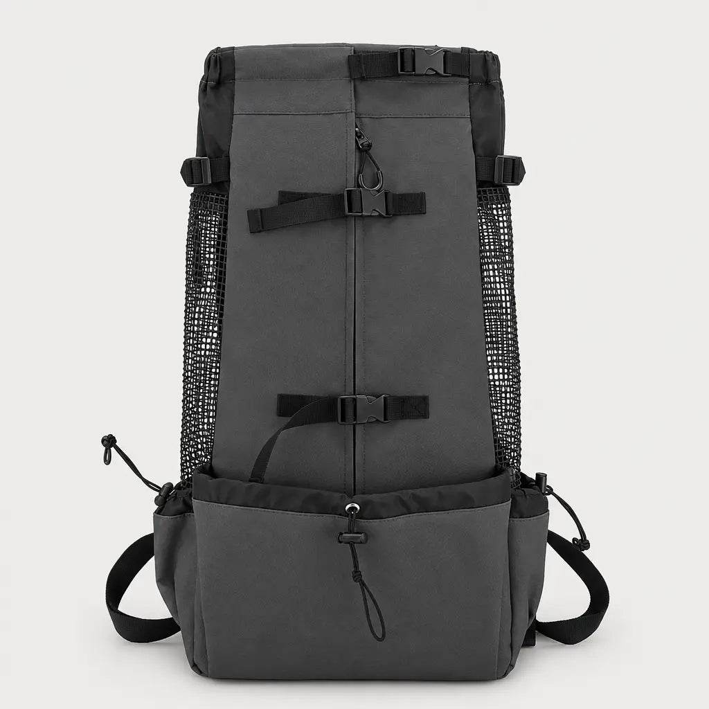 Sac de transport chien respirant - gris-fonce