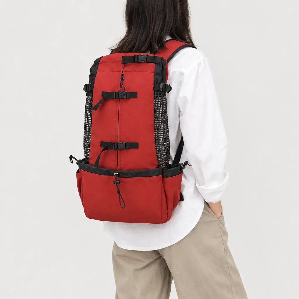 Sac de transport chien respirant - rouge