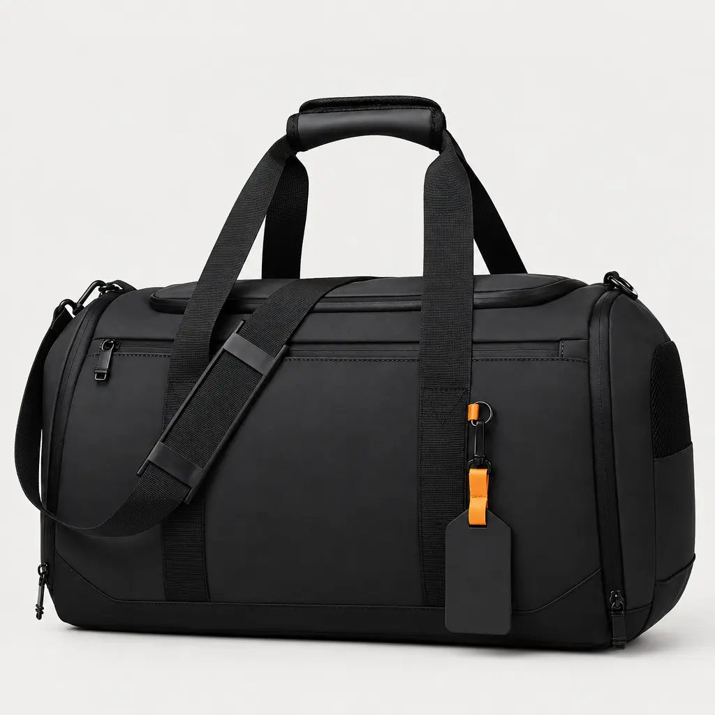 Sac de voyage week-end homme à compartiments - noir