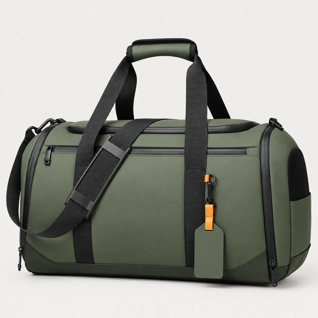 Sac de voyage week-end homme à compartiments - vert