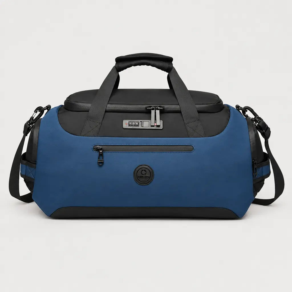 Sac de voyage sport homme à poche humide - bleu
