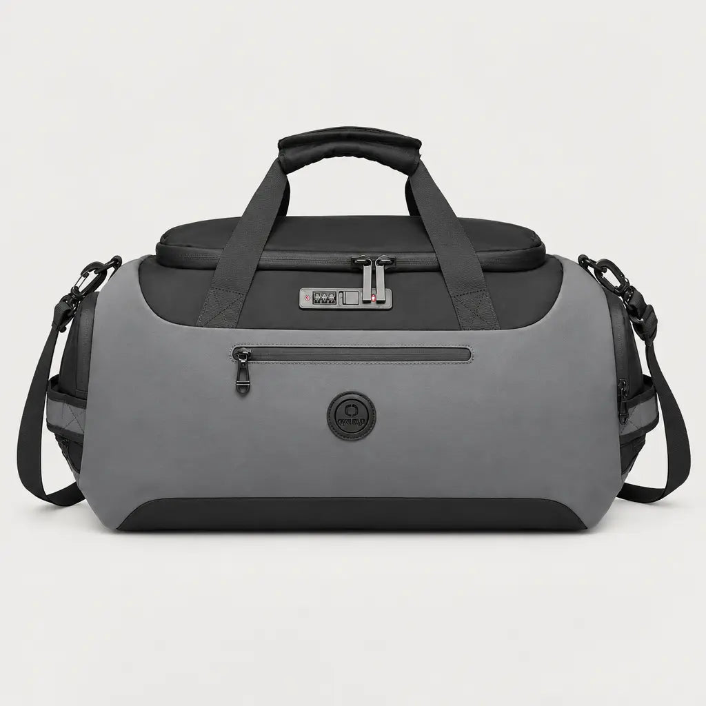 Sac de voyage sport homme à poche humide - gris