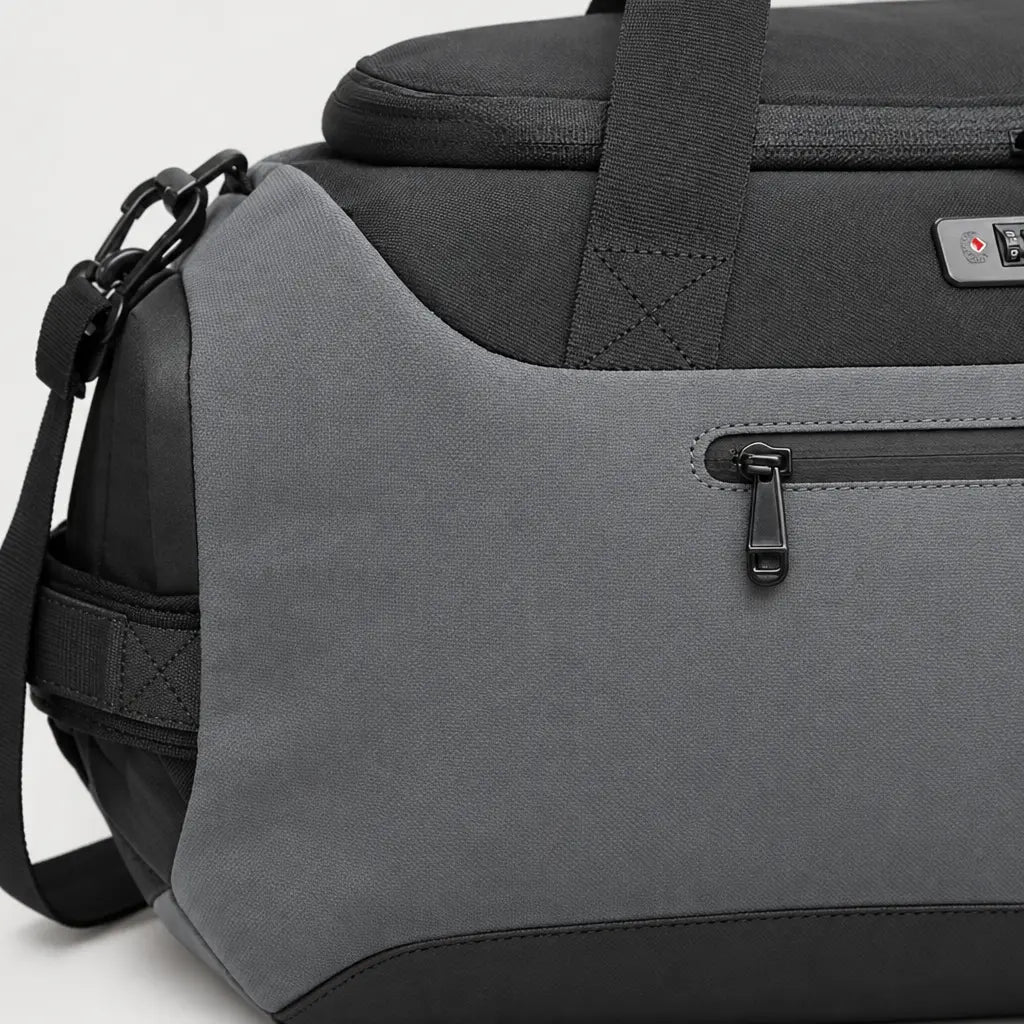 Sac de voyage sport homme à poche humide - gris