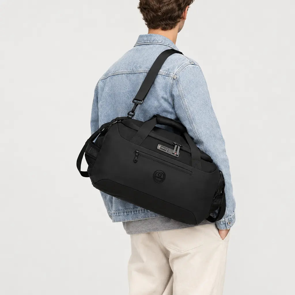 Sac de voyage sport homme à poche humide - noir