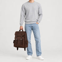 Sac à dos homme pour ordinateur - marron-fonce