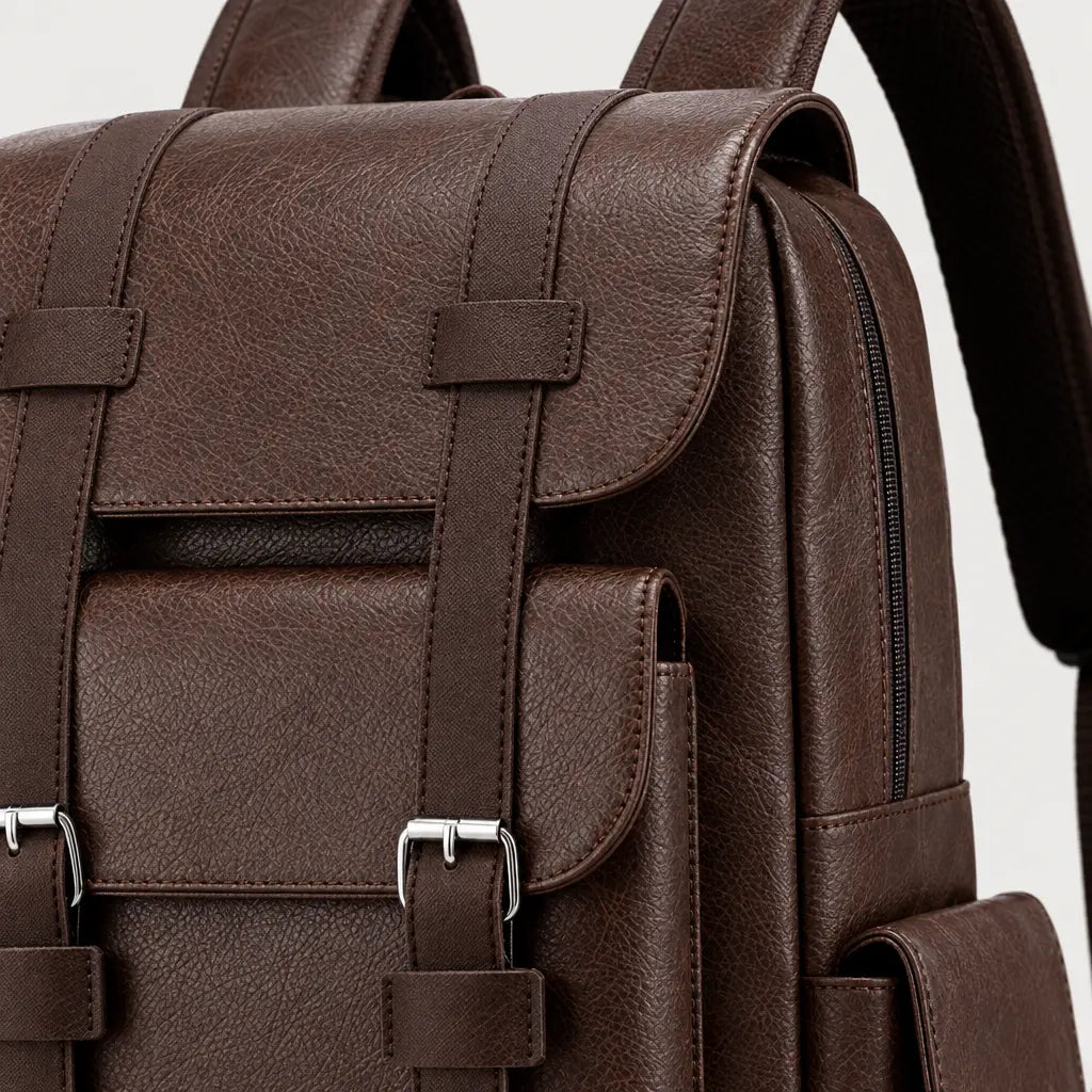 Sac à dos homme pour ordinateur - marron-fonce