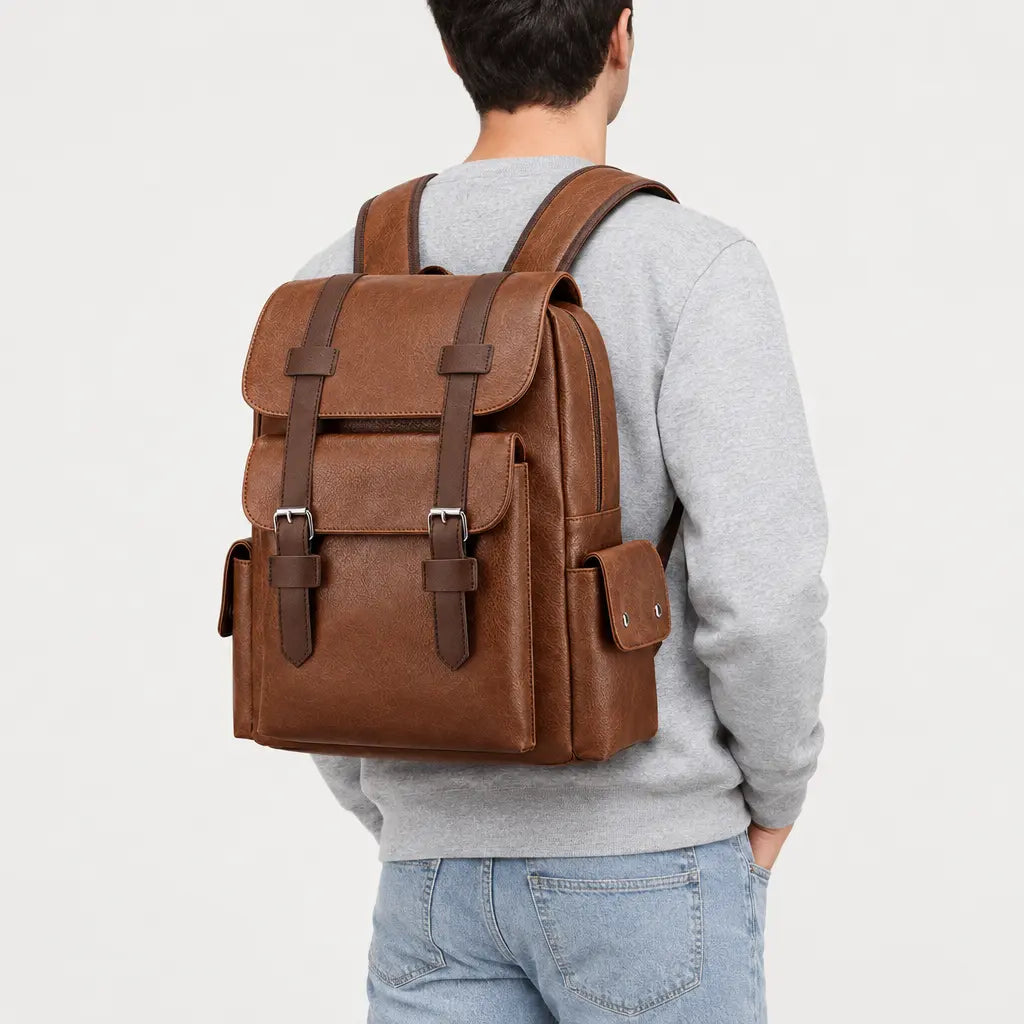 Sac à dos homme pour ordinateur - marron