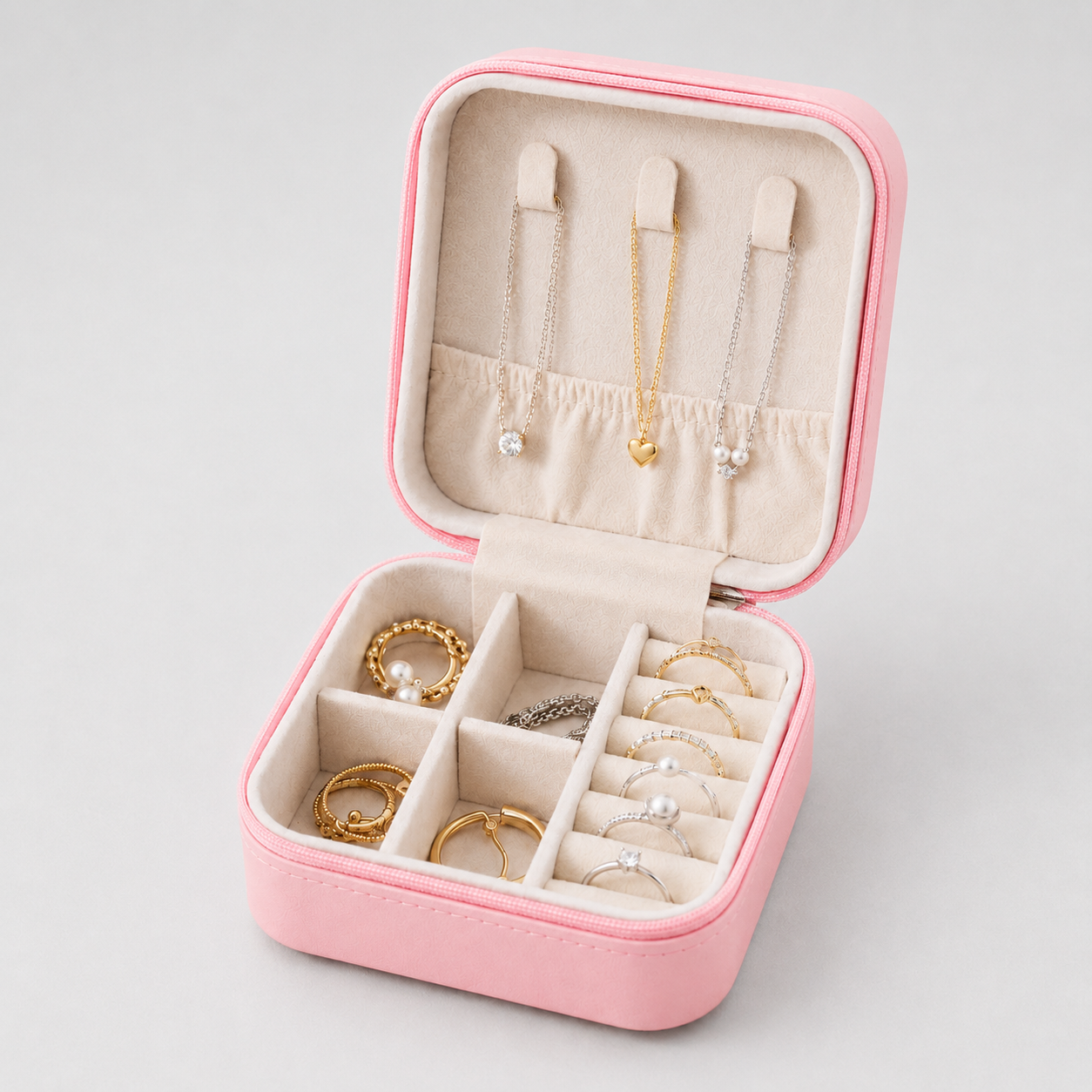 Boîte à bijoux de voyage en cuir