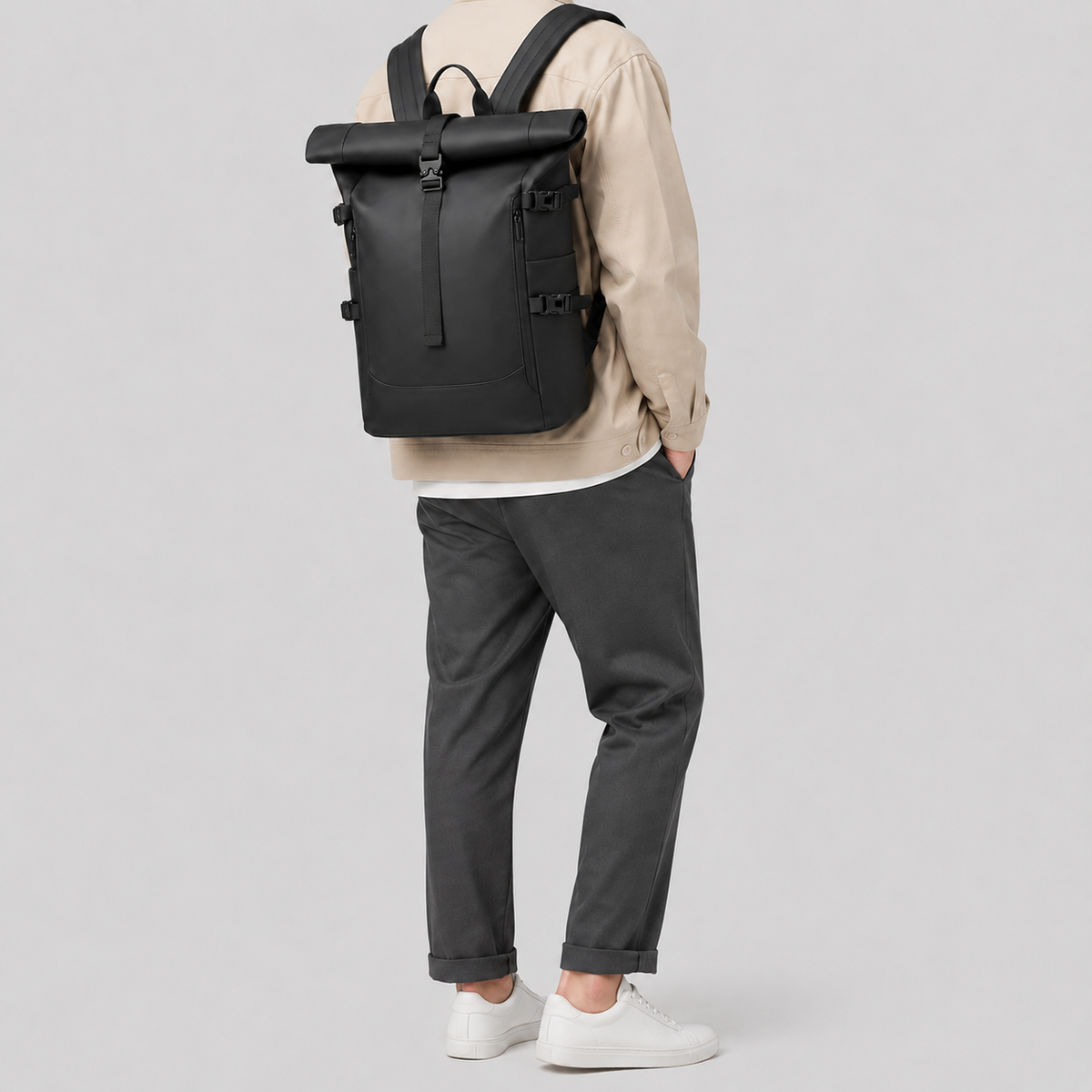Sac ordinateur homme à bords roulés ma vie en sac