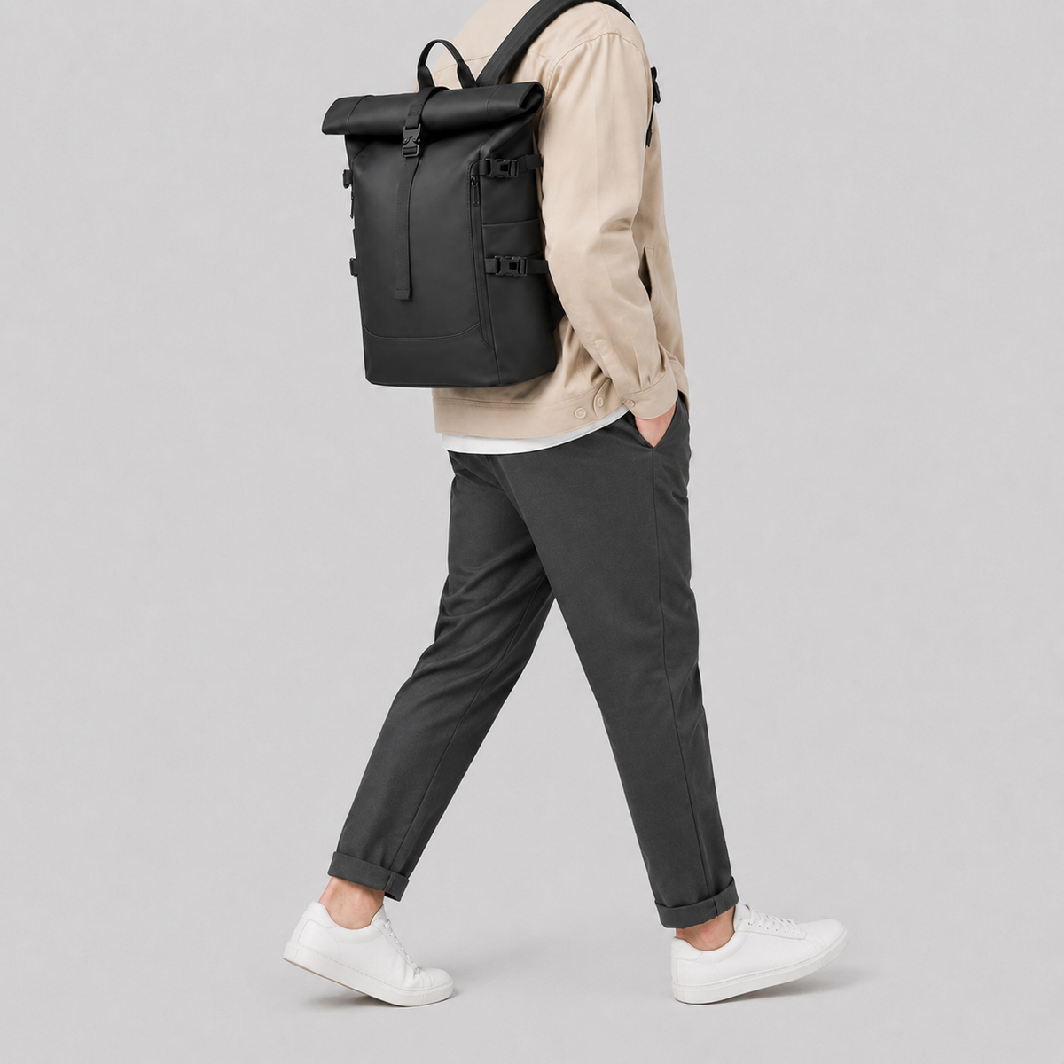 Sac ordinateur homme à bords roulés ma vie en sac