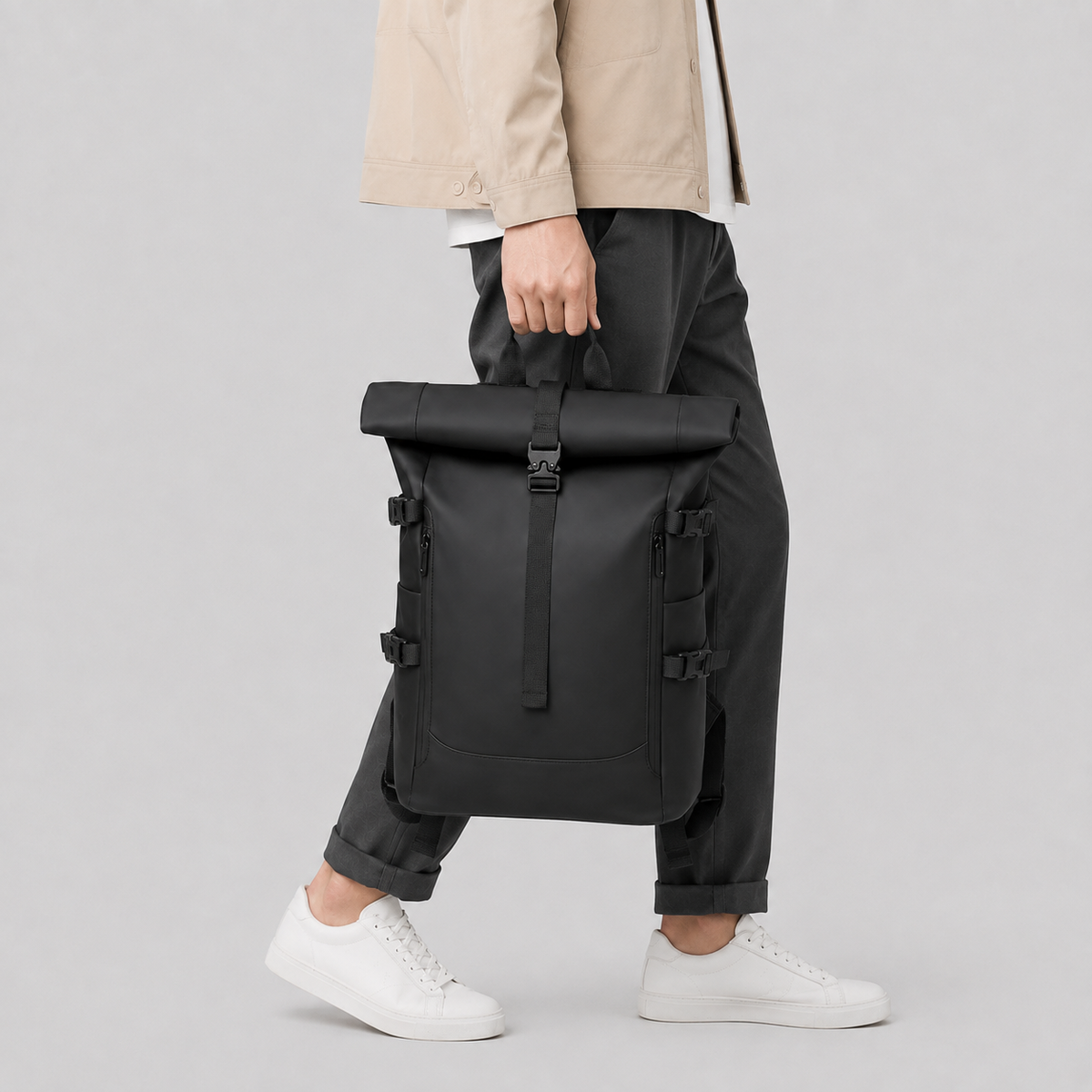 Sac ordinateur homme à bords roulés ma vie en sac