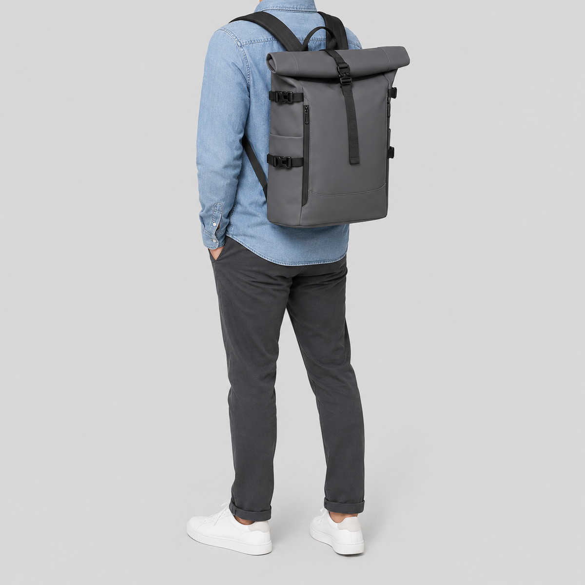 Sac ordinateur homme à bords roulés ma vie en sac
