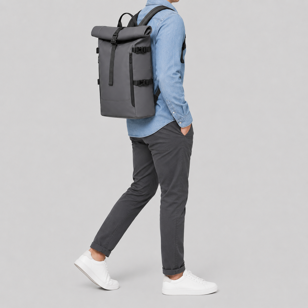Sac ordinateur homme à bords roulés ma vie en sac