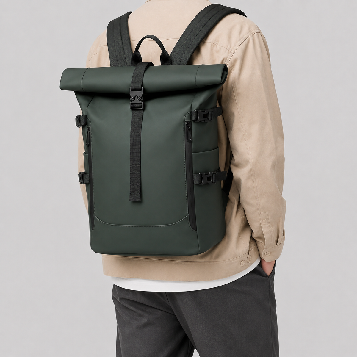 Sac ordinateur homme à bords roulés ma vie en sac