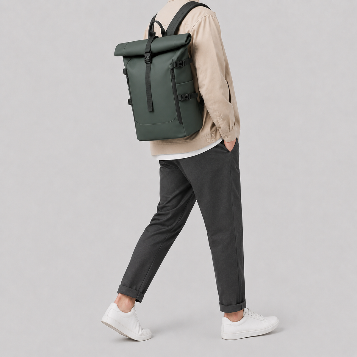 Sac ordinateur homme à bords roulés ma vie en sac