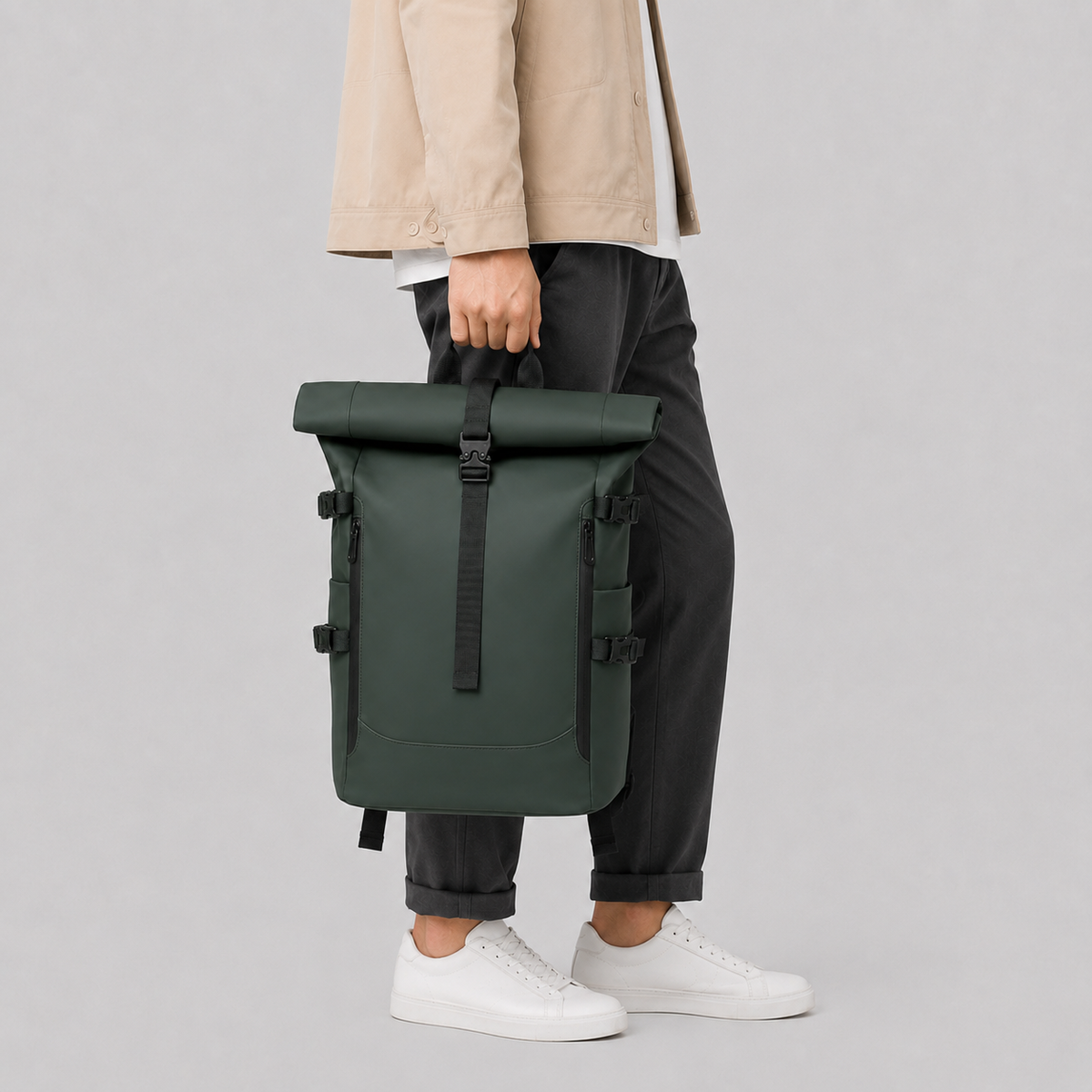 Sac ordinateur homme à bords roulés ma vie en sac