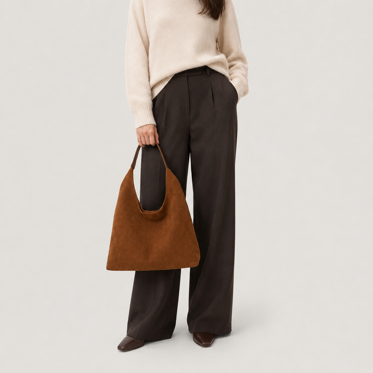 Sac à main femme en daim à bandoulière ma vie en sac