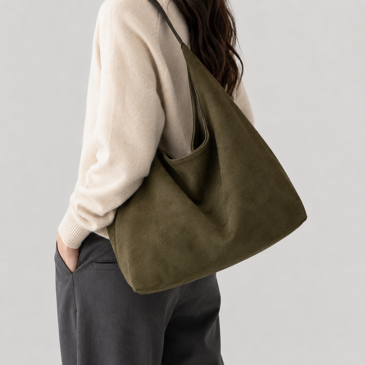 Sac à main femme en daim à bandoulière ma vie en sac