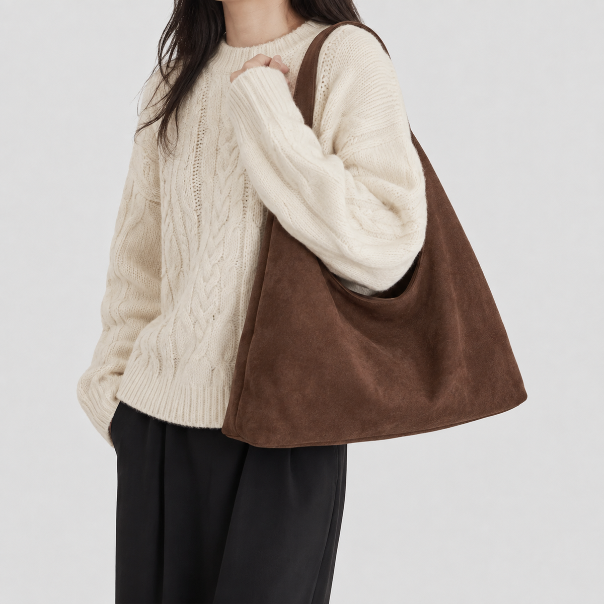 Sac à main femme en daim à bandoulière ma vie en sac
