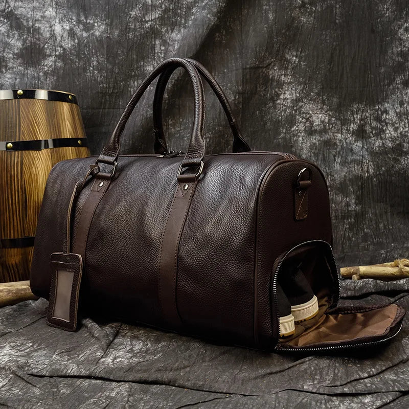 Sac de voyage week-end en cuir véritable