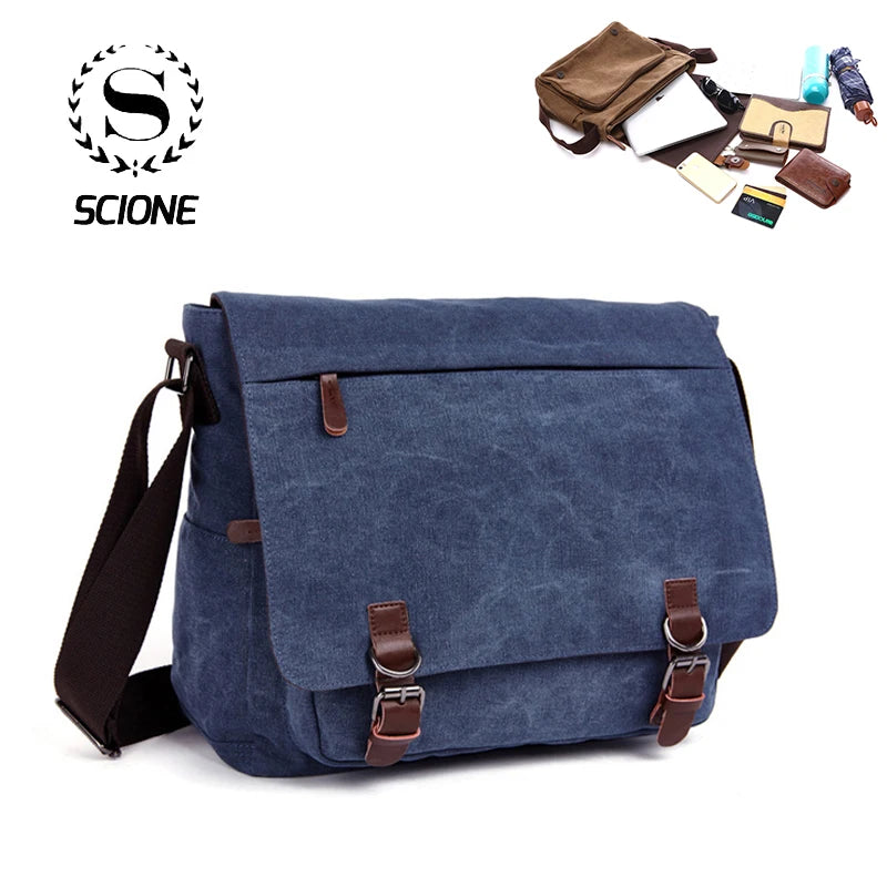 Sac bandoulière homme en toile pour ordinateur